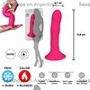 HITSENS 4 - Dildo de Silicona de Doble Densidad (Color Rosa Fuerte)